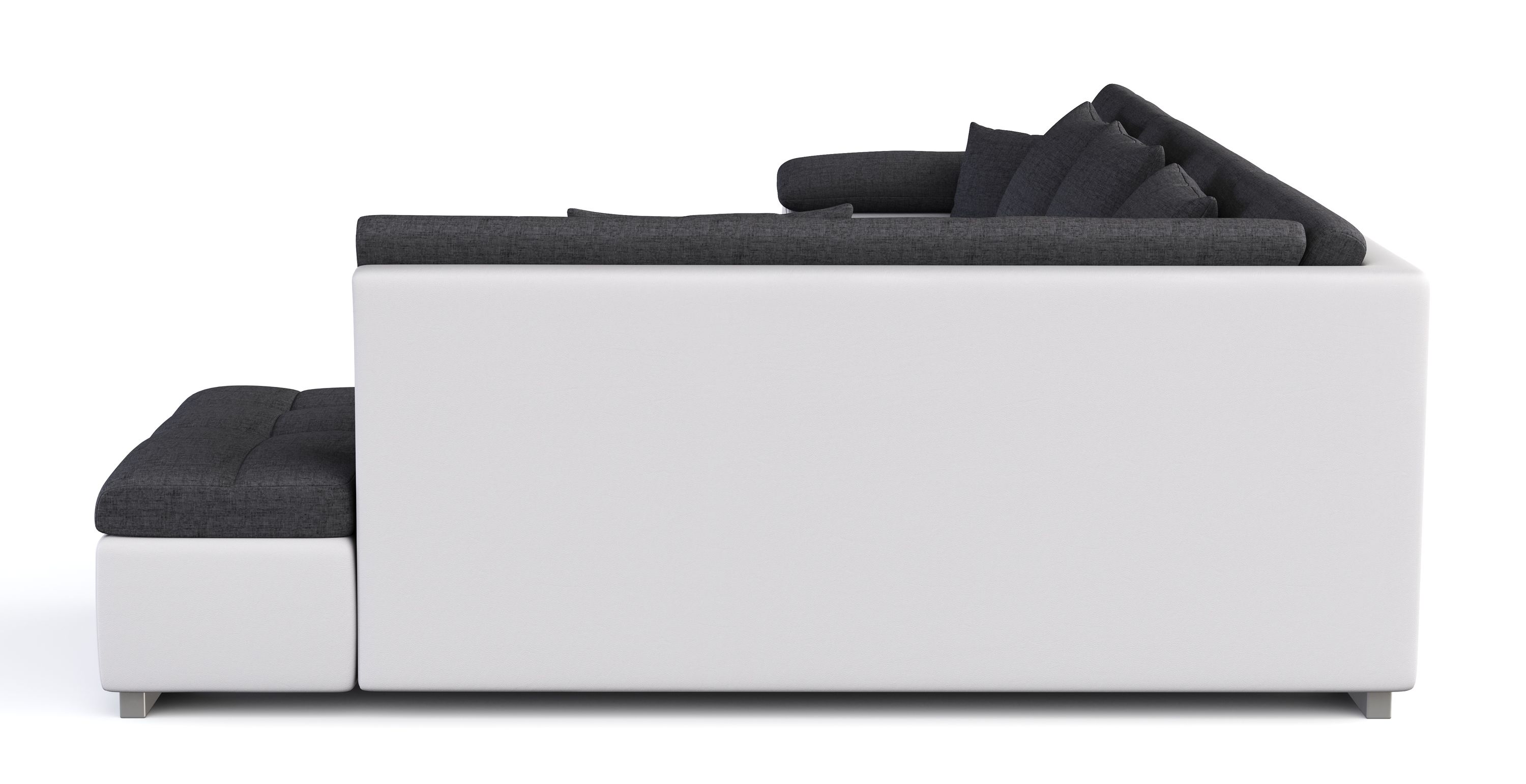 Ecksofa ARIA links anthrazit/weiss