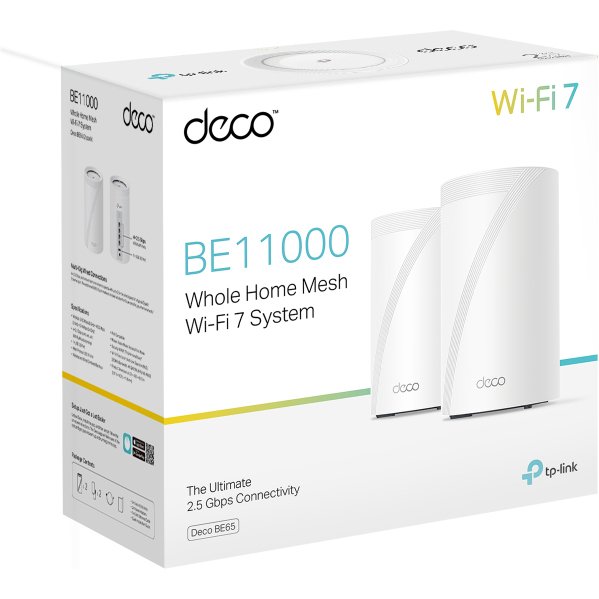 TP-Link Deco BE65 Tri-bande (2,4 GHz / 5 GHz / 6 GHz) Wi-Fi 7 (802.11be) Blanc 4 Interne