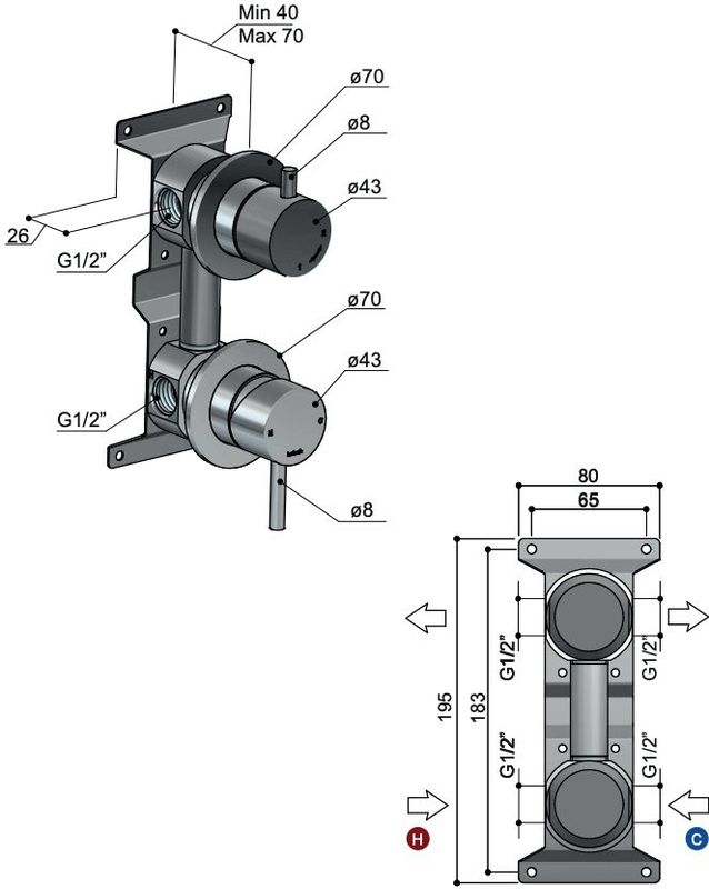 Hotbath - Archie - Douchekraan - Geborsteld Gunmetal PVD - RVS316
