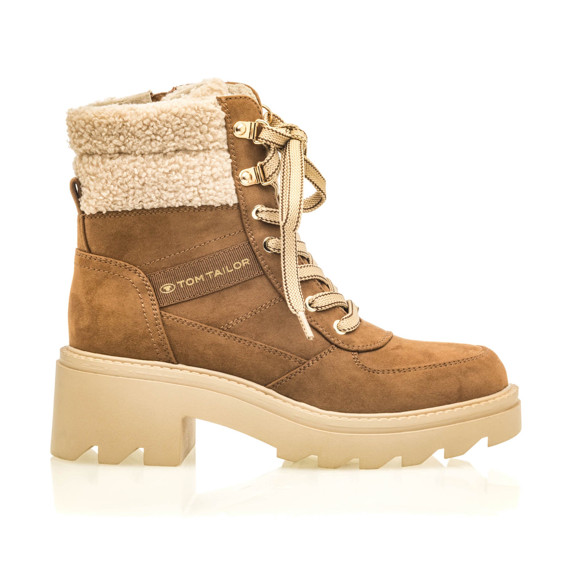Bottines à lacets à talon Femme marron