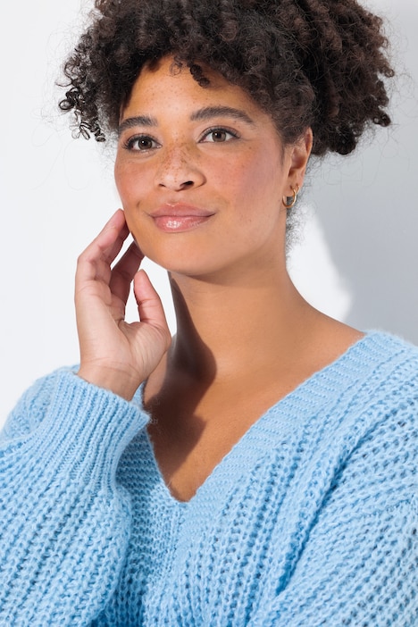 Pullover, oversized, V-Ausschnitt