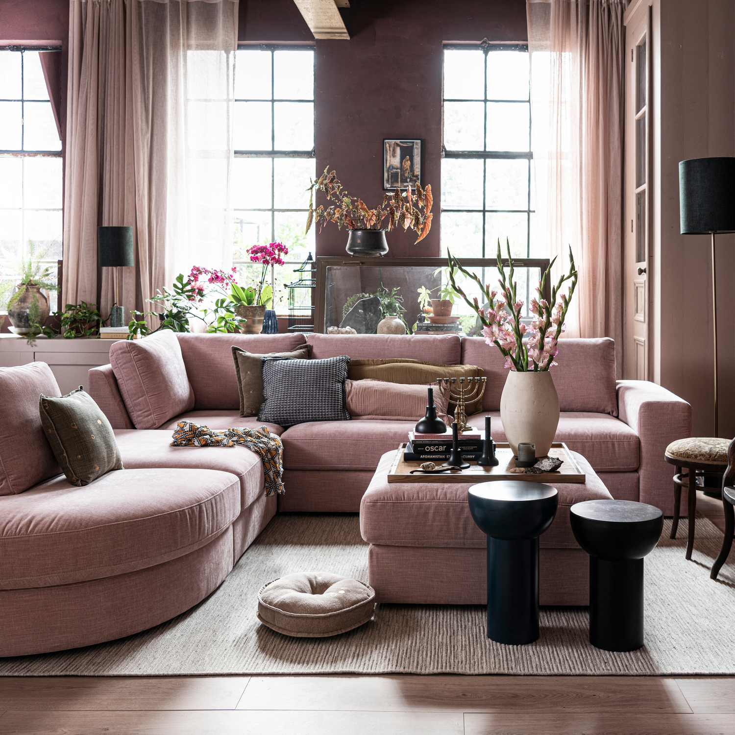 vtwonen Family Hoek Bank Element - Polyester - Roze