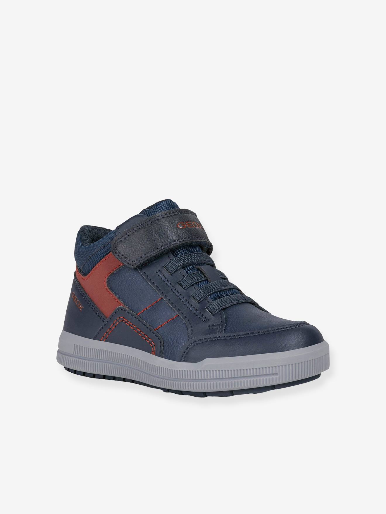 Tênis MID J Arzach Boy GEOX®, azul escuro liso com estampas.
