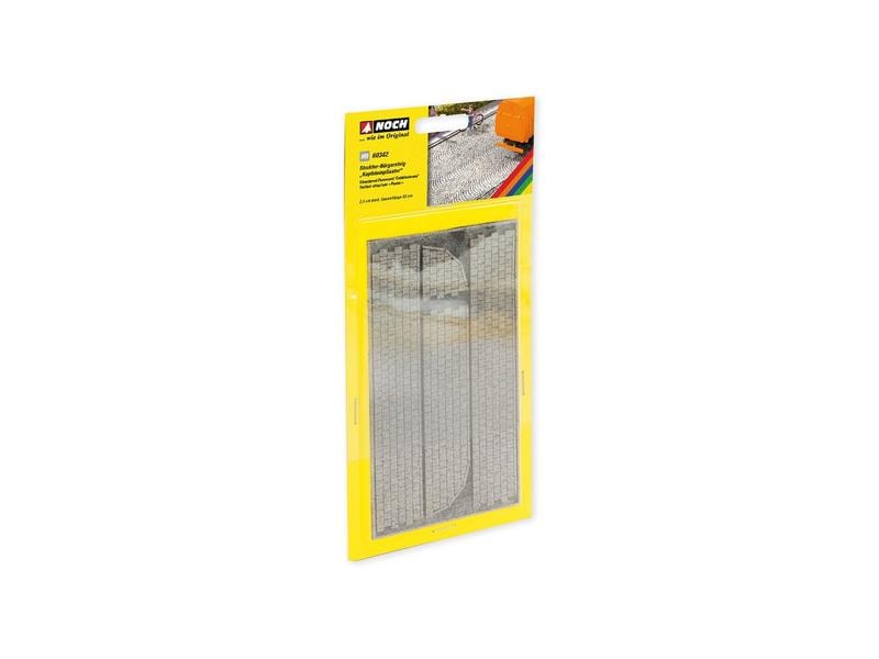NOCH Struktur-Bürgersteig Kopfsteinpflaster 2.4 cm breit Äusserst realistische Struktur des Strassenbelags