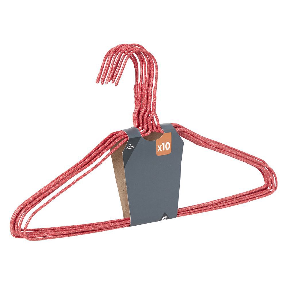 Cintre en métal rouge x10