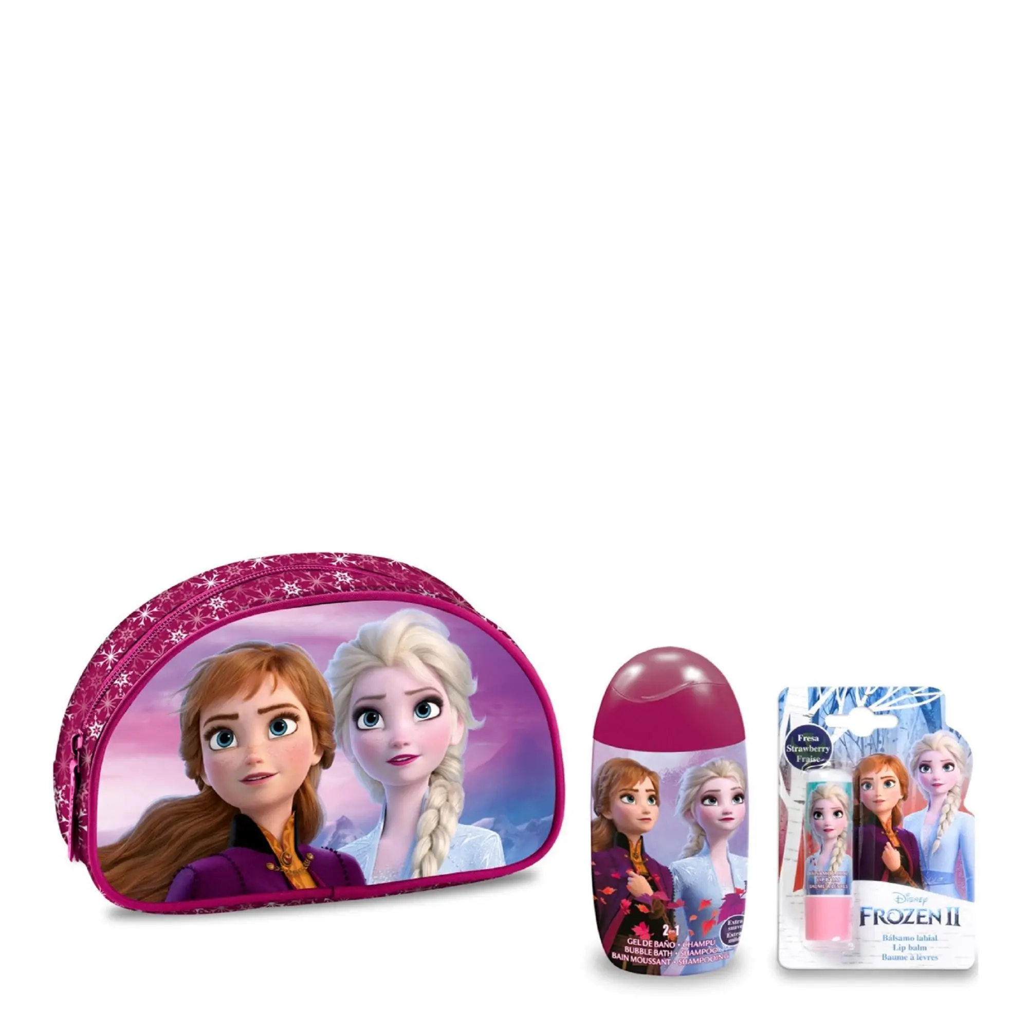 Produits - La Reine des Neiges Trousse Bain Moussant Shampooing 2 en 1& Baume à Lèvres- Coffret enfant