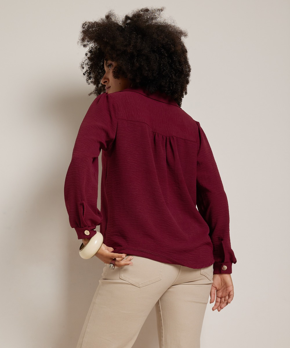 v-hals top met knoop