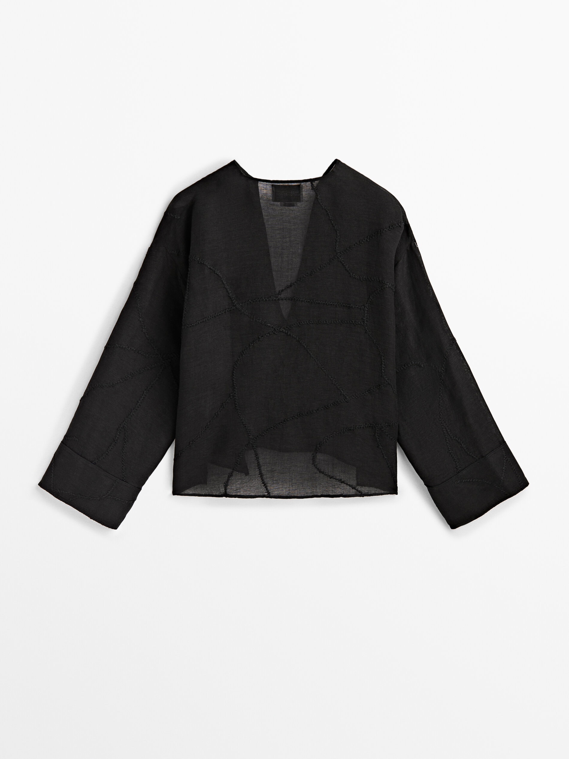 Camisa de edição limitada com detalhes bordados - PRETA