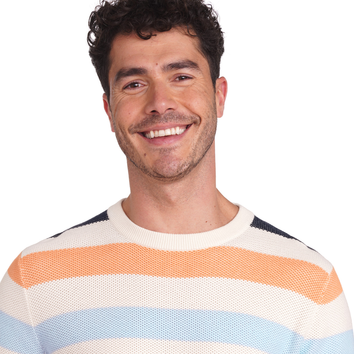 VanVaan Herren Pullover mit bunten Streifen creme / bunt