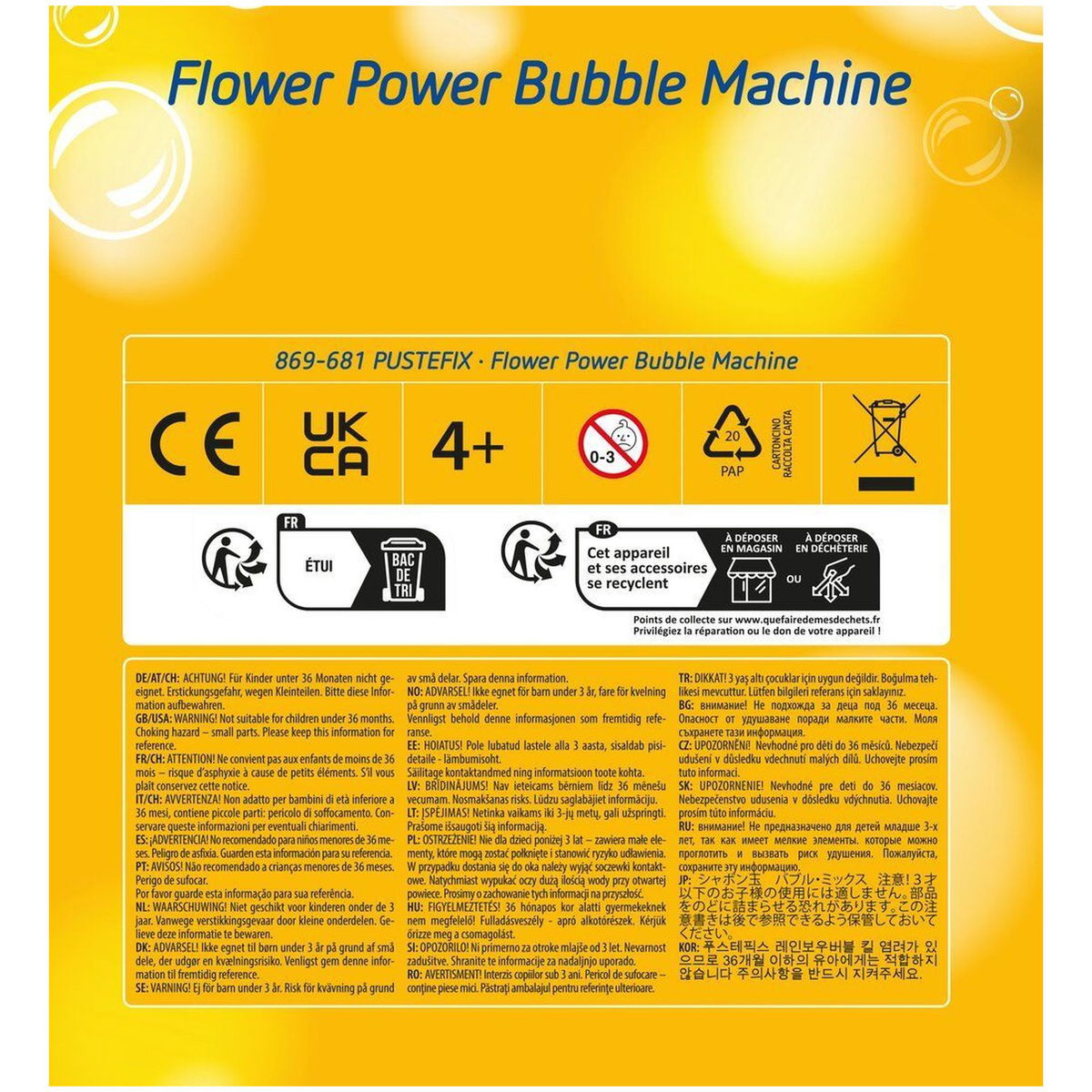PUSTEFIXPUSTEFIX   Seifenblasen Maschine Sonnenblume
