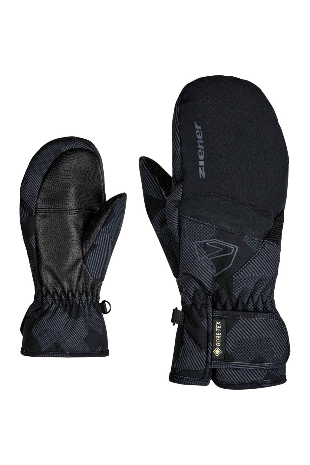 Ziener skihandschoenen Levin GTX Mitten zwart/grijs