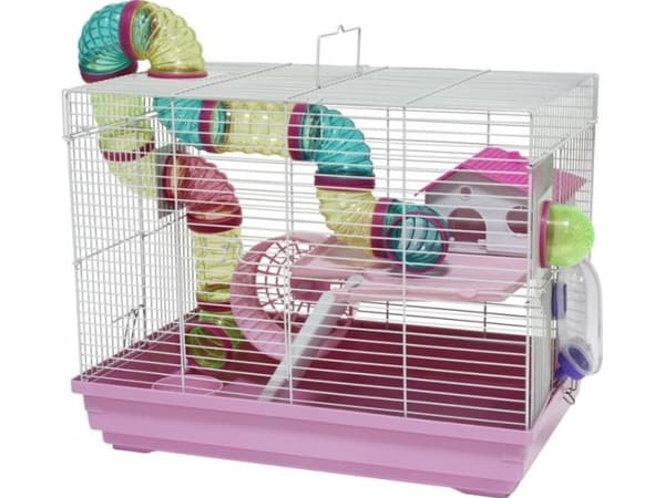 Panama Pet Panama Pet Gnagerbur 47x30x37 cm hvit/rosa