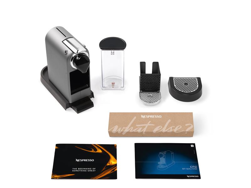 Krups Kaffeemaschine Nespresso CitiZ XN741B Silber Elegante Kapselmaschine der Original Line mit geringem Platzbedarf