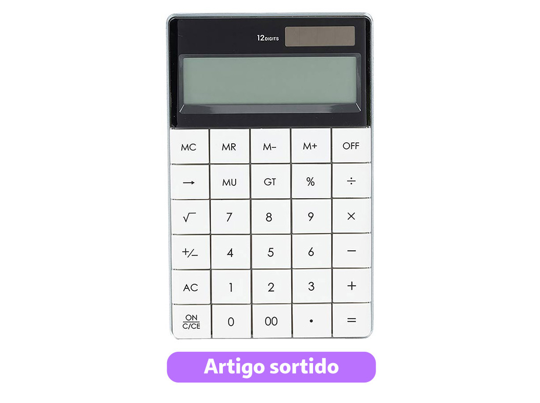 CALCULADORA 12 DÍGITOS AUCHAN CORES SORTIDAS