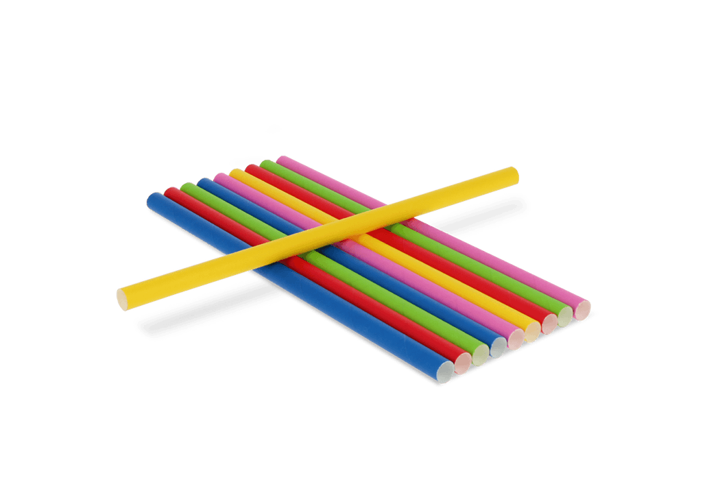 Papieren rietjes kleurenmix 240x10mm FSC®Mix BIO