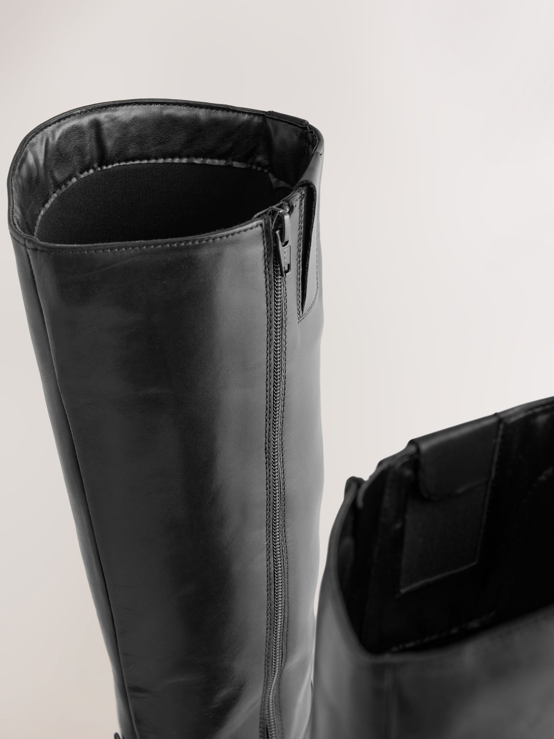 Zwart leer - Forever Comfort® platte rijlaarzen