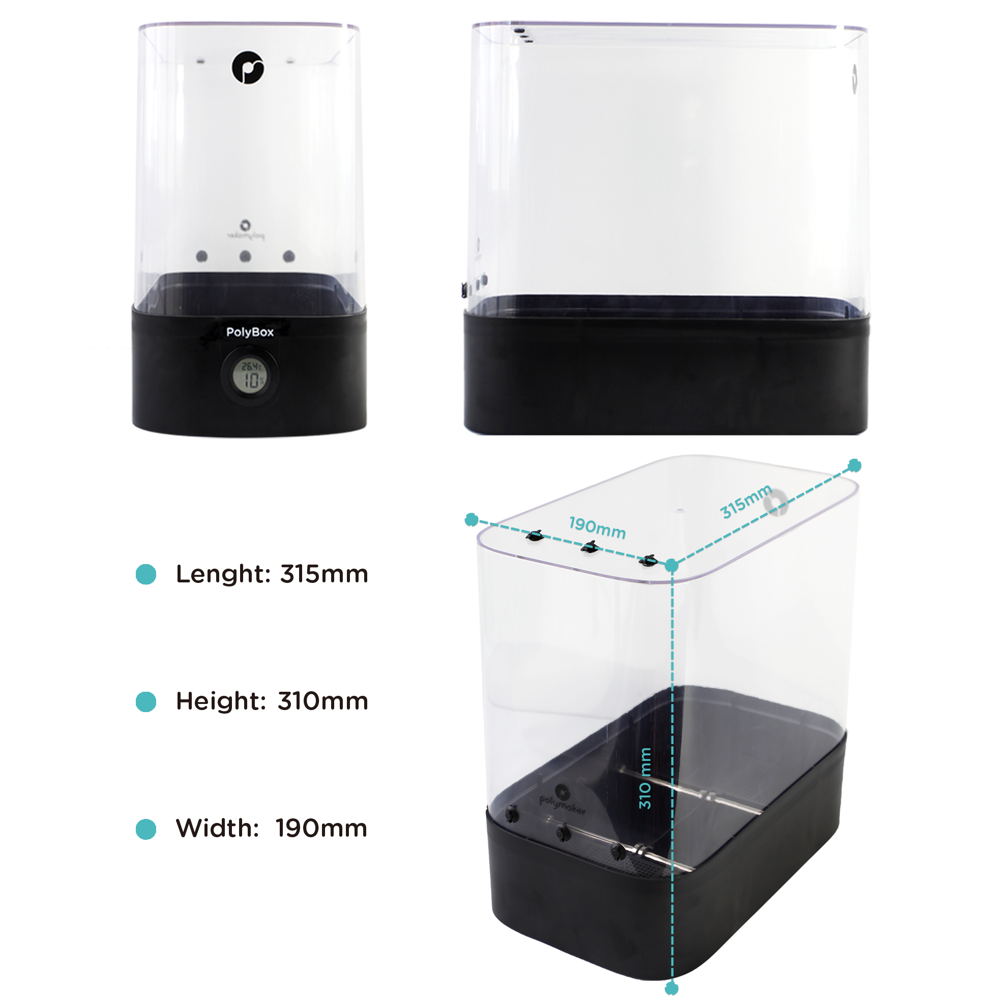 Polymaker  PolyBox Edition II - Filament Aufbewahrungsbox    Filament-Aufbewahrungsbox für optimale Lagerung