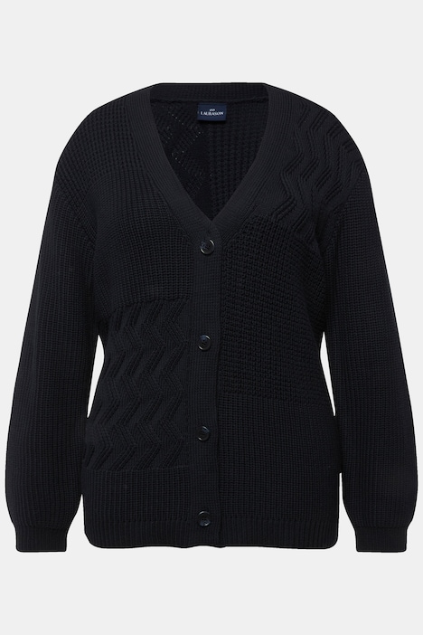 Strickjacke, Patch-Look