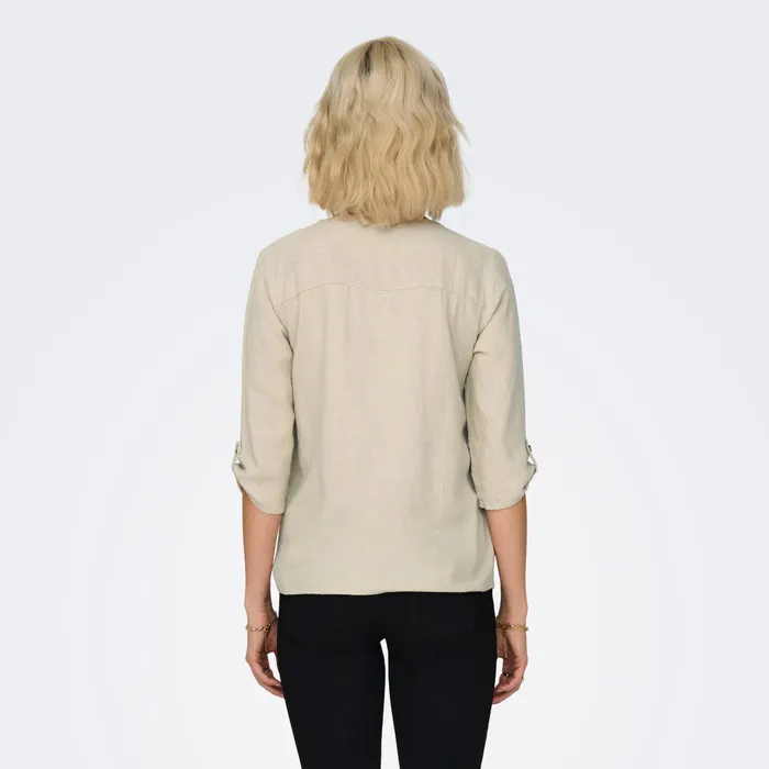 JDY Say Linen V-Neck Top Dames