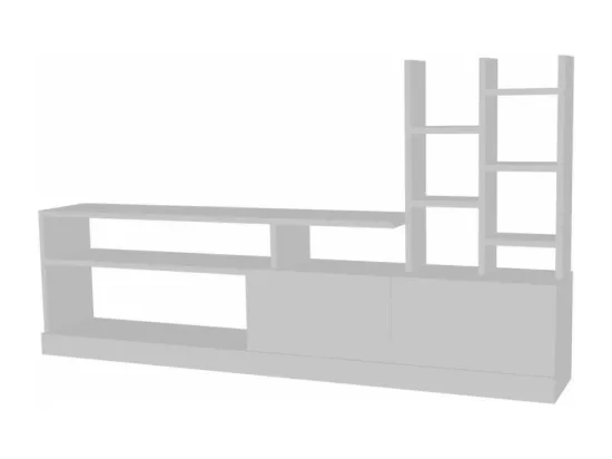 Ensemble meuble TV et bibliothèque DOLUNAY blanc 165 cm