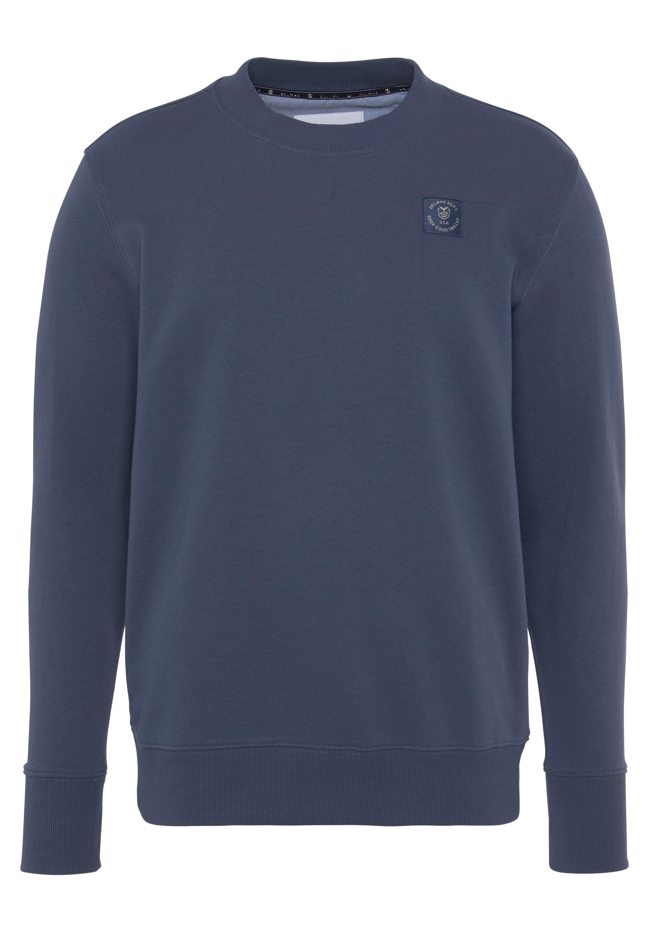 DELMAO Sweatshirt , Langarm,  Regular Fit,  unifarben,  Basic-Stil