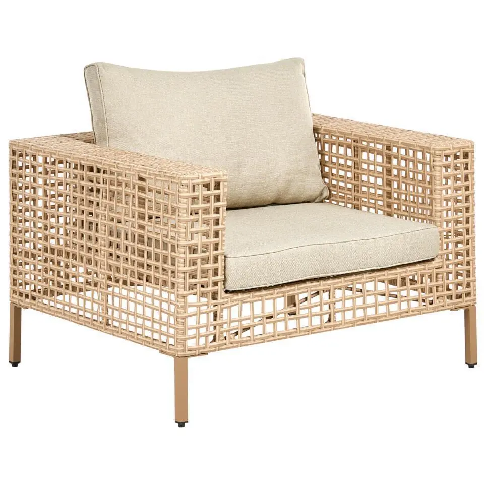 CALASETTA - Loungeset 4-zits - Beige - Rechtszijdig - PE rotan