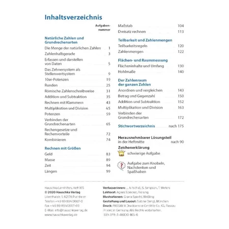 Hauschka Verlag Rechnen und Textaufgaben Realschule 5. Klasse