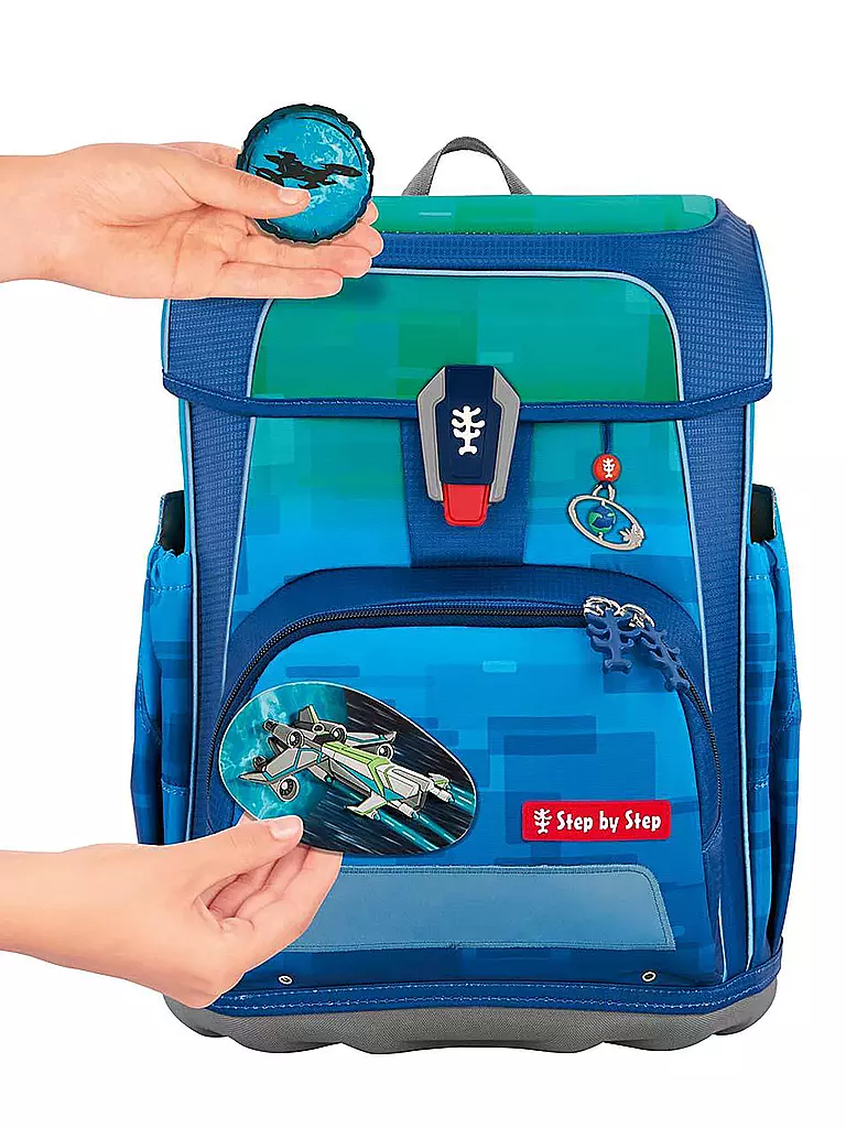 STEP BY STEP Schultaschen Set 5-teilig  CLOUD Ocean Space Craft Spike  blau
