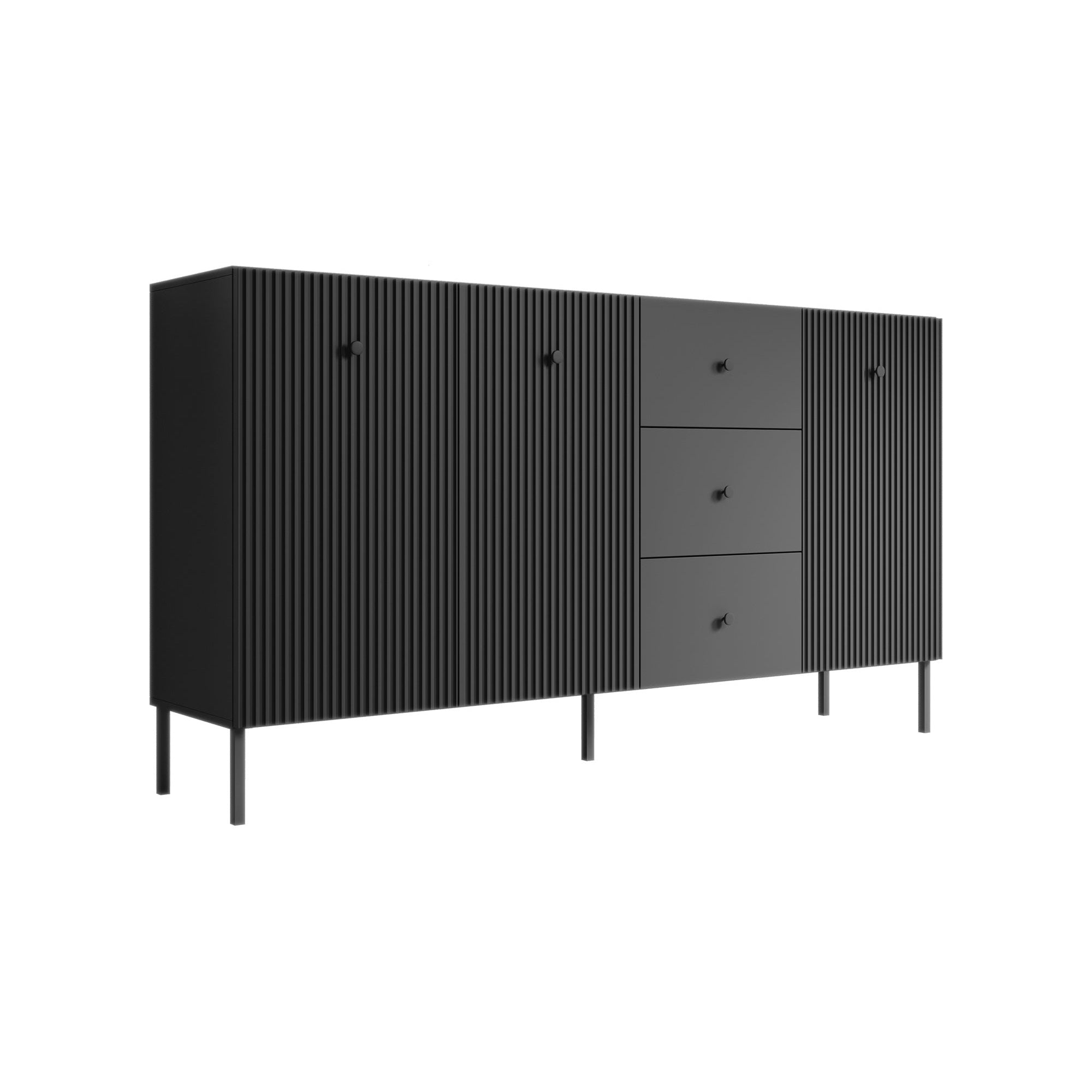 Meubella - Dressoir Vermont - Antraciet - 180 cm