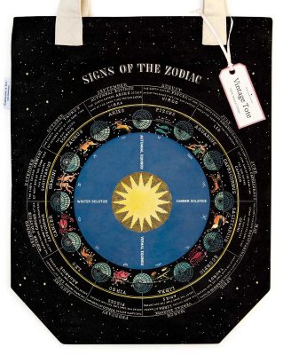 Black Zodiac signs cloth bag (Tote bag)