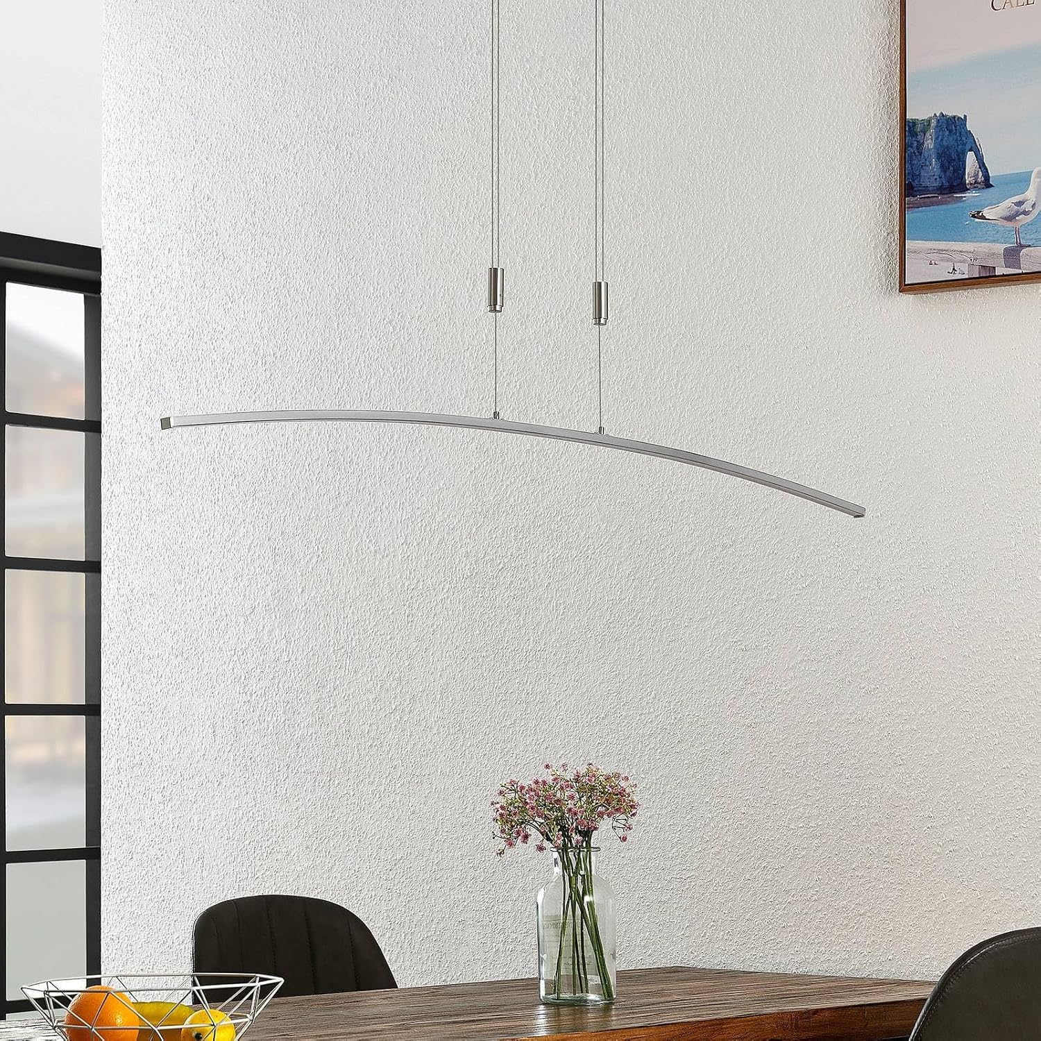 Lindby LED Phillie dimmbar (Modern) in Alu aus Metall (1 flammig,) Wohnzimmerleuchte