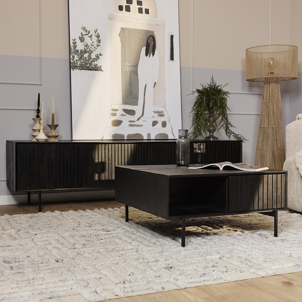 Salontafel De Bokke vierkant Zwart