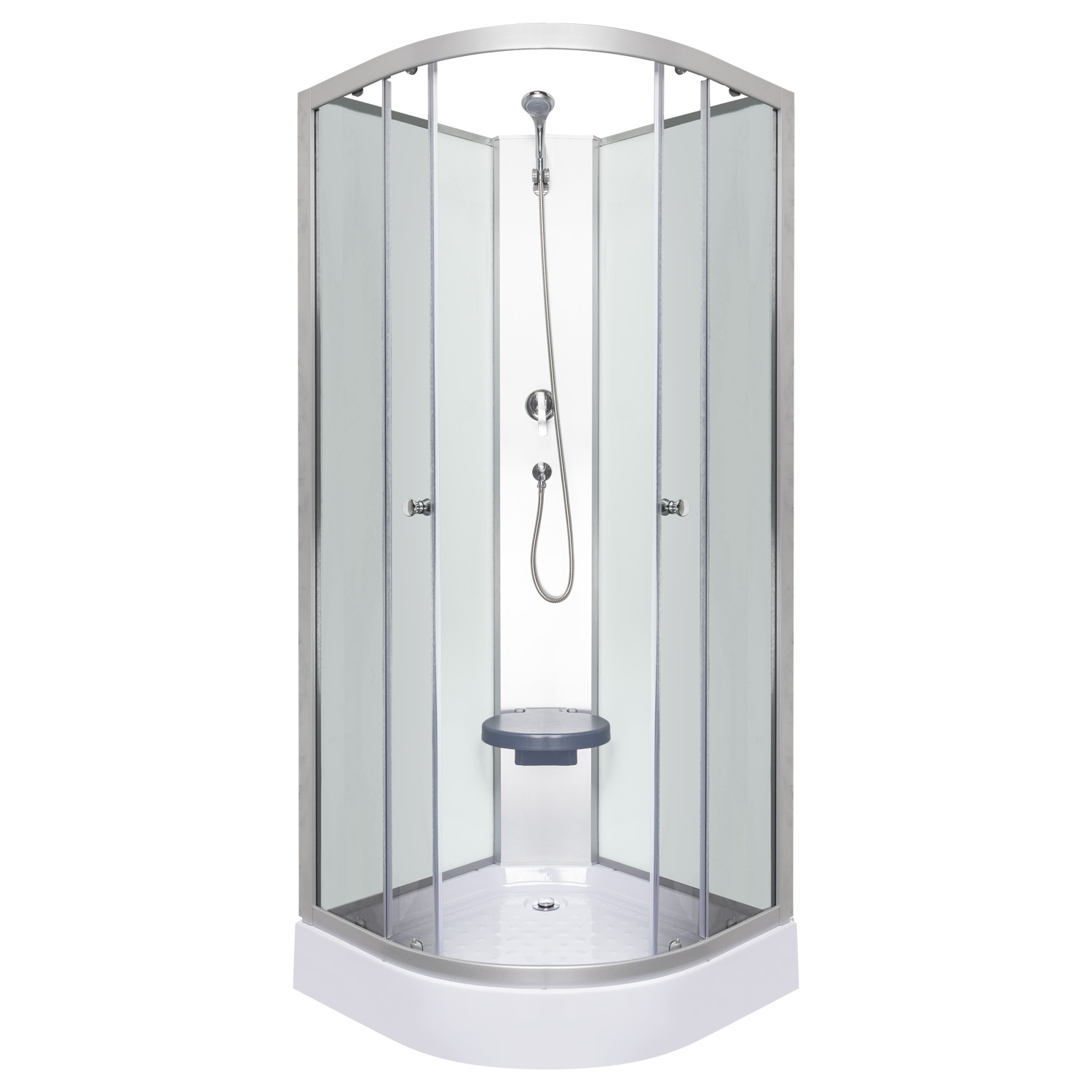 Kerra Evora complete douchecabine met zitting 90x90cm chroom