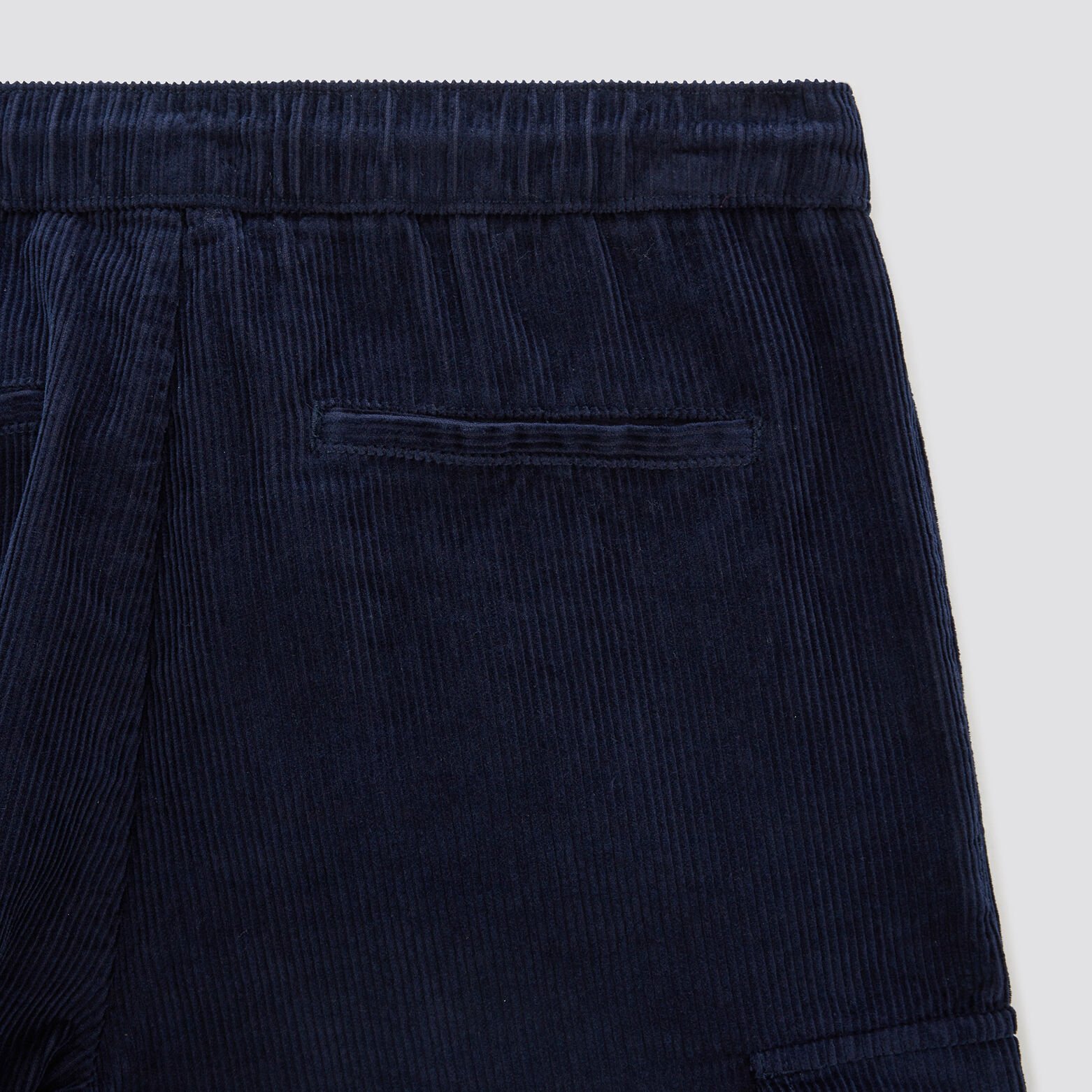 Pantalon cargo en velours coton recyclé Bleu foncé