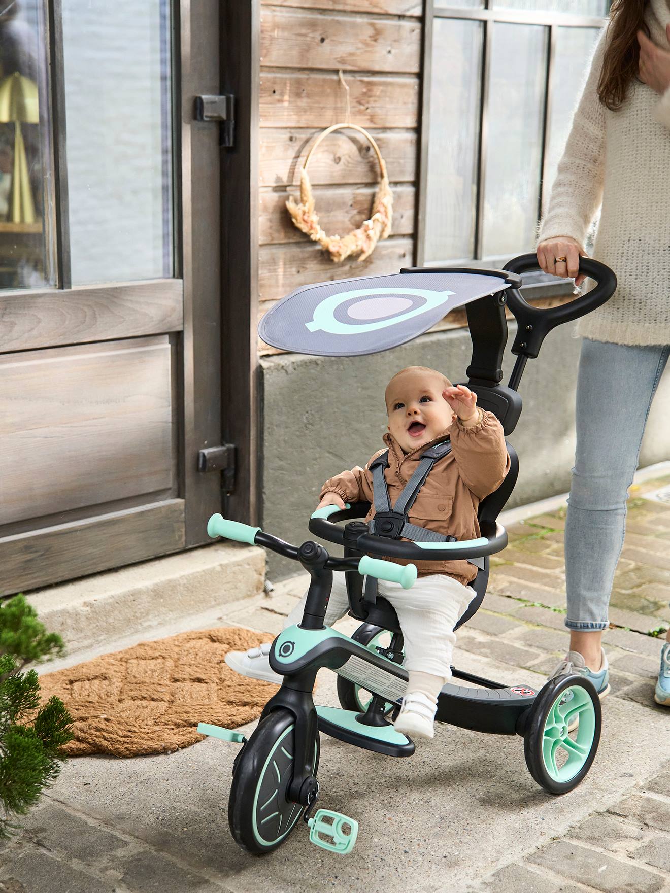 Triciclo GLOPBER 3 em 1 Evolutionary, verde menta