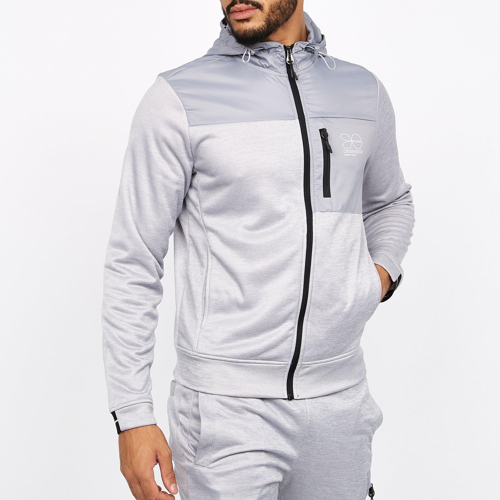 Crosshatch Zip Thru Tracktop