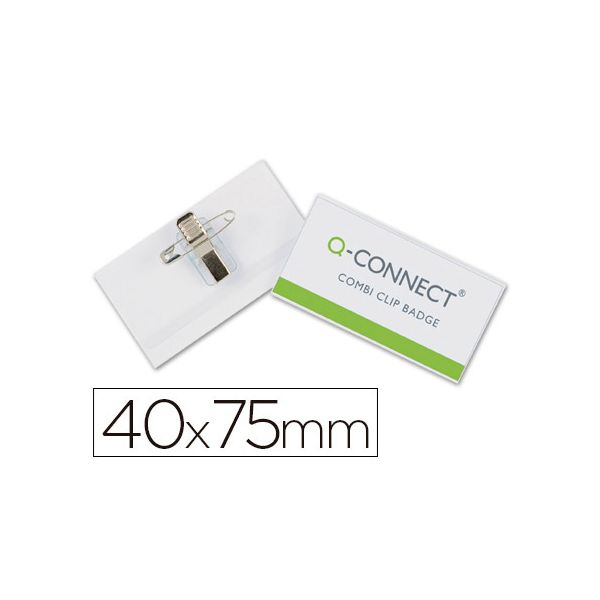 Q-Connect Identificador c/ Alfinete 40 x 75 mm 25 Un.