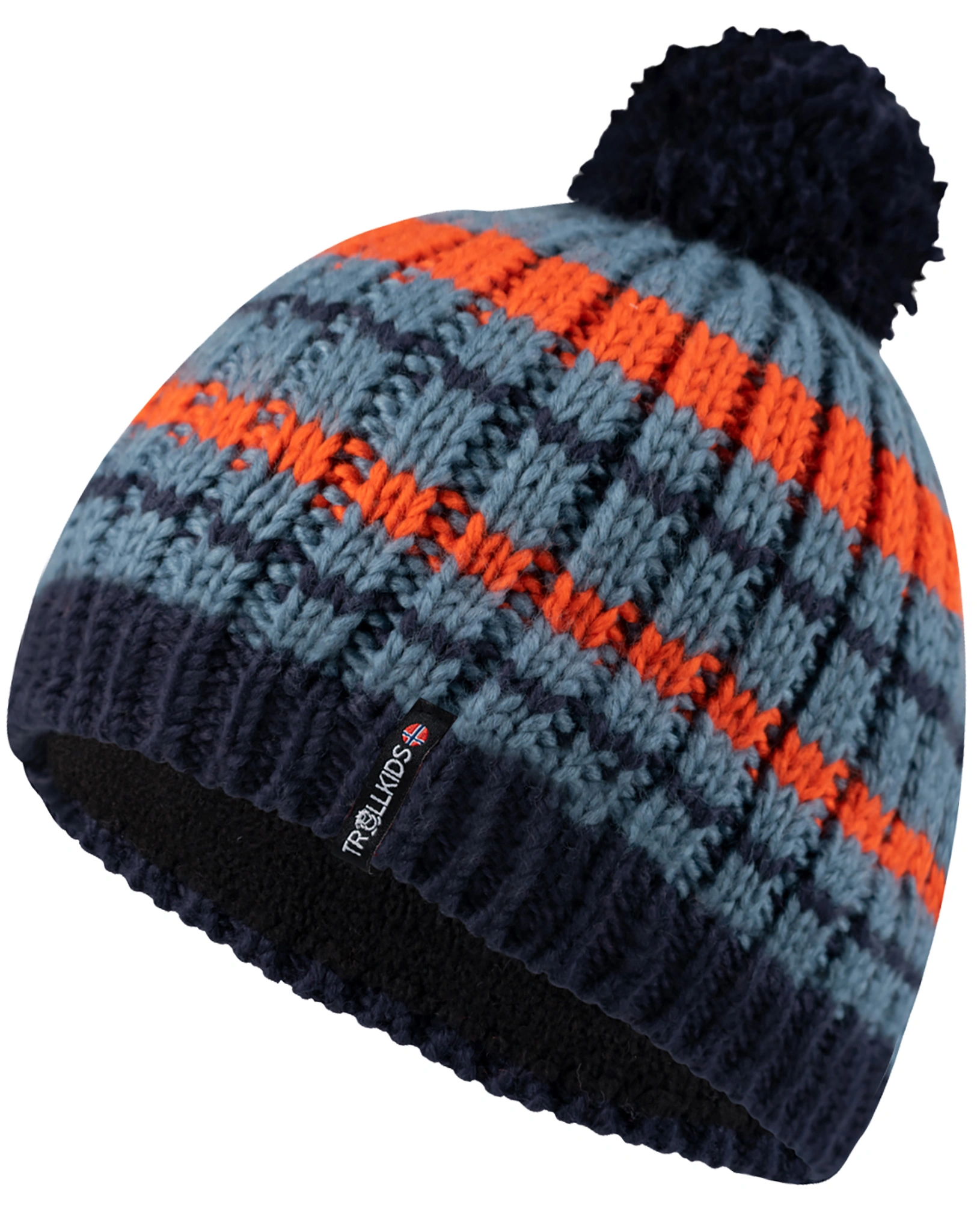 Strickmütze HAFJELL BOBBLE in blue/navy/orange