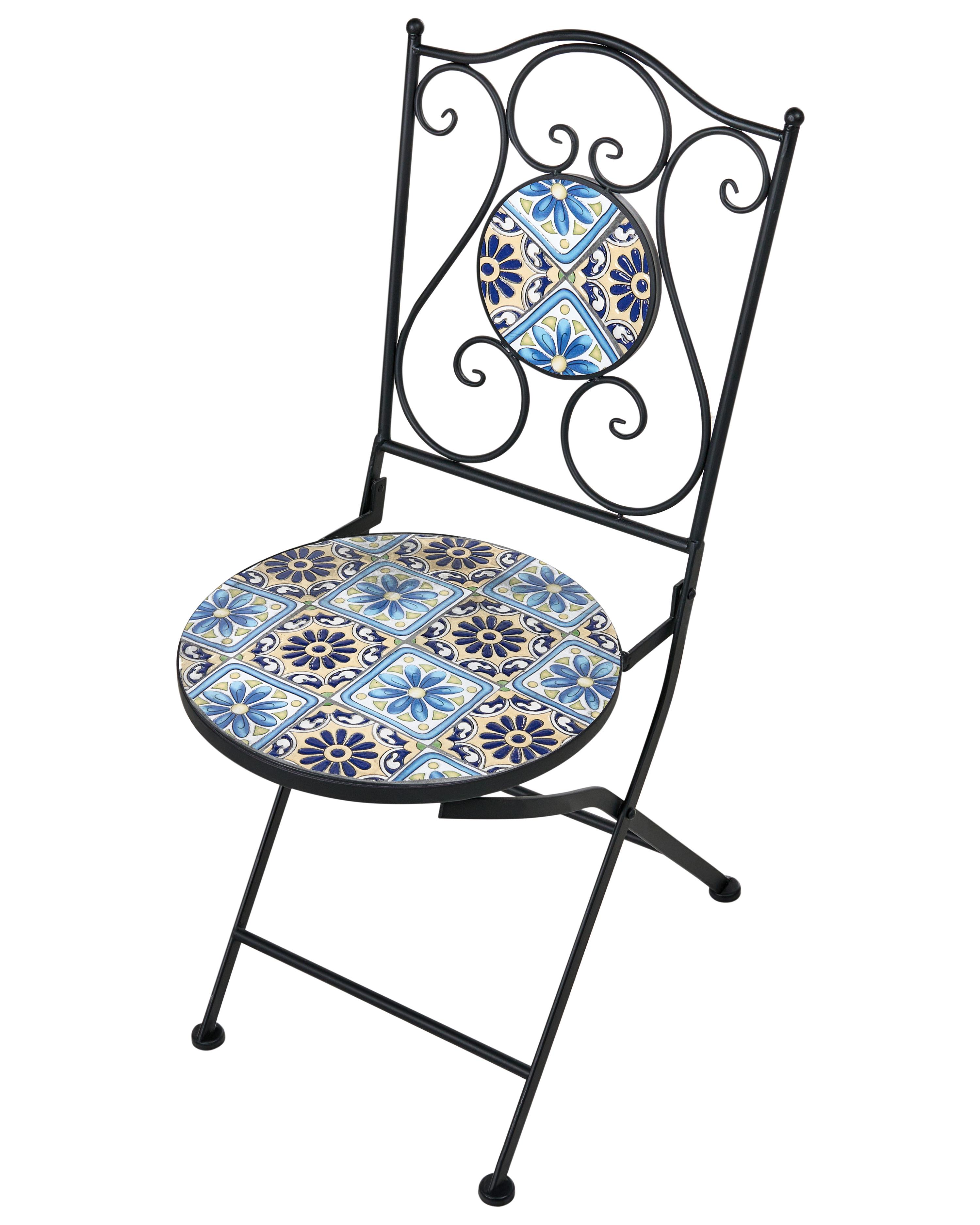 Set van 2 tuinstoelen AGGIUS inklapbaar Metaal Zwart