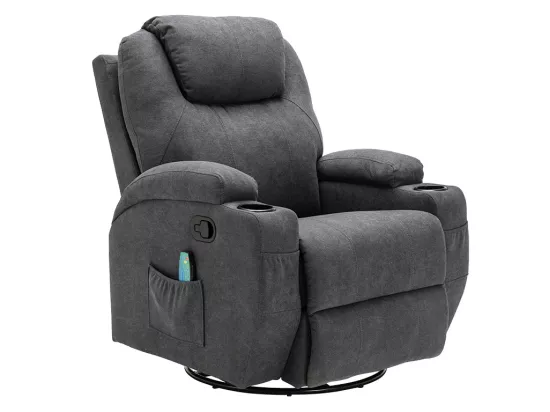 Fauteuil massant SILVANO en tissu - Gris