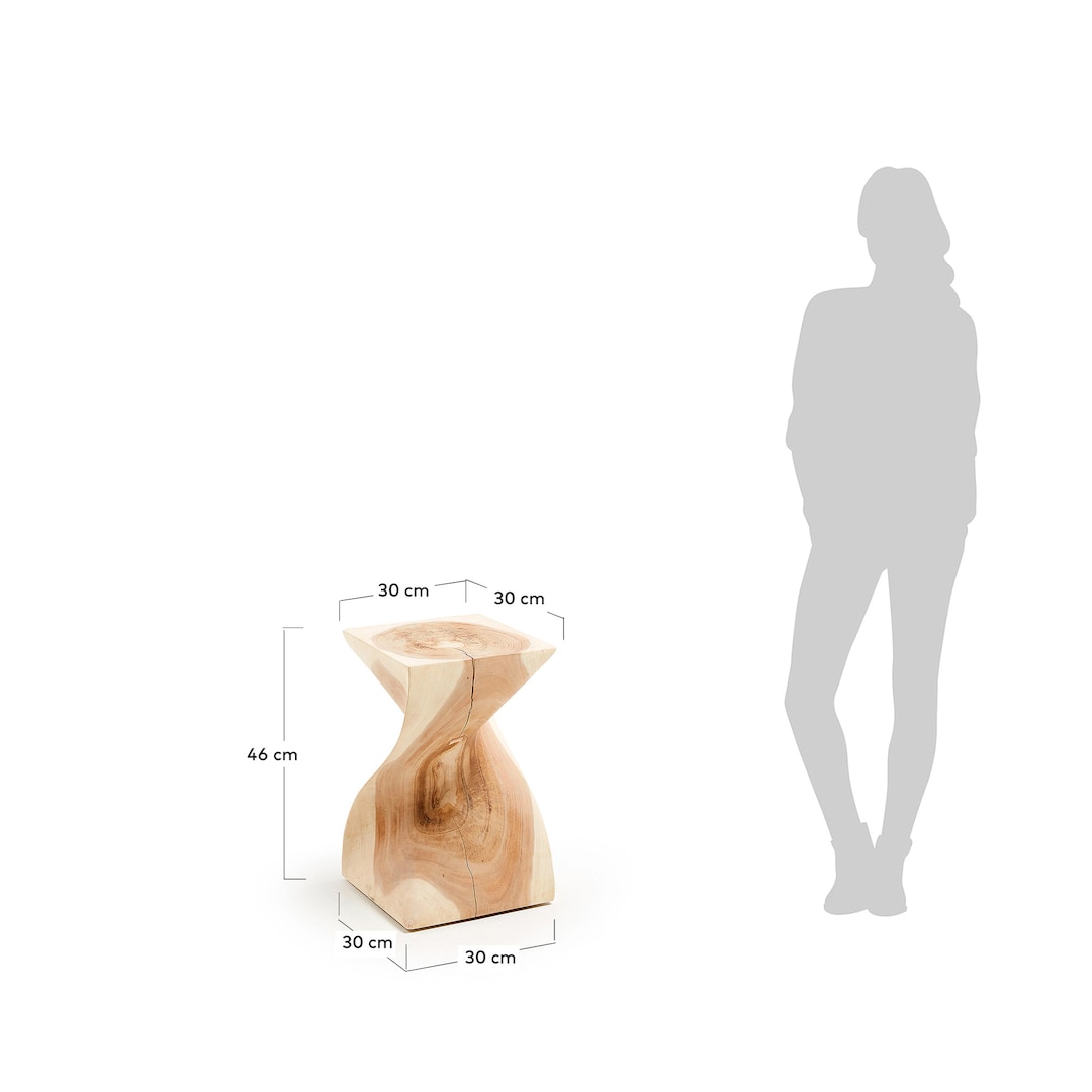 Kave Home Beistelltisch HAKON 30 x 30 cm Regenbogen-Holz massiv