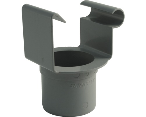 Marley bakgootuitloop, kunststof, vierkant, venstergrijs RAL 7040, DN 70/53 mm