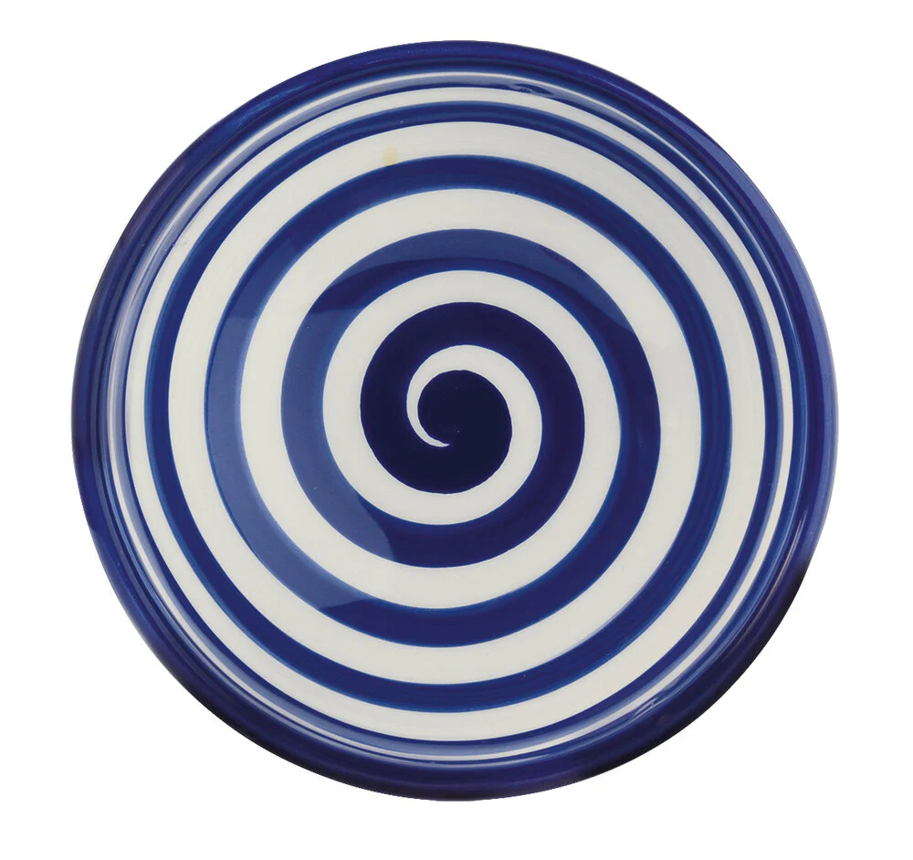 Easy Life  Håndmalet keramikskål, Blue Spirale - Ø12 cm