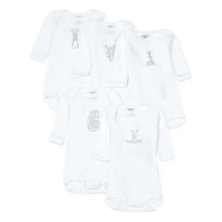 Petit Bateau Lot 5 Bodies Croisés | Blanc