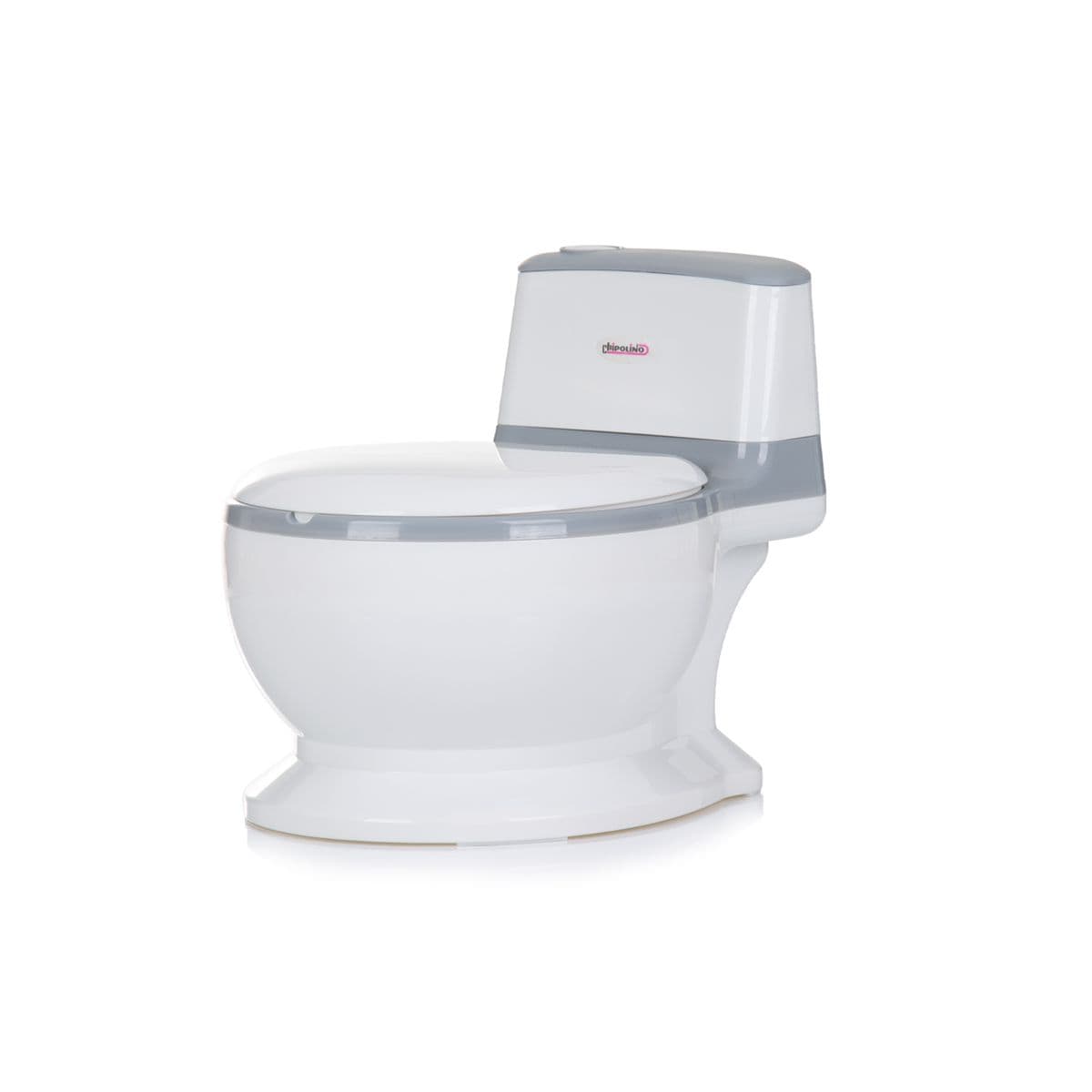 Chipolino Töpfchen Lux mit Musik Toilettenpapierfach Behälter abnehmbar bis 20kg grau