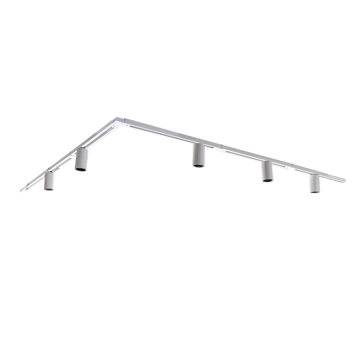 Modern railsysteem met 5 spots wit 1-fase GU10 50mm - Iconic Ruby