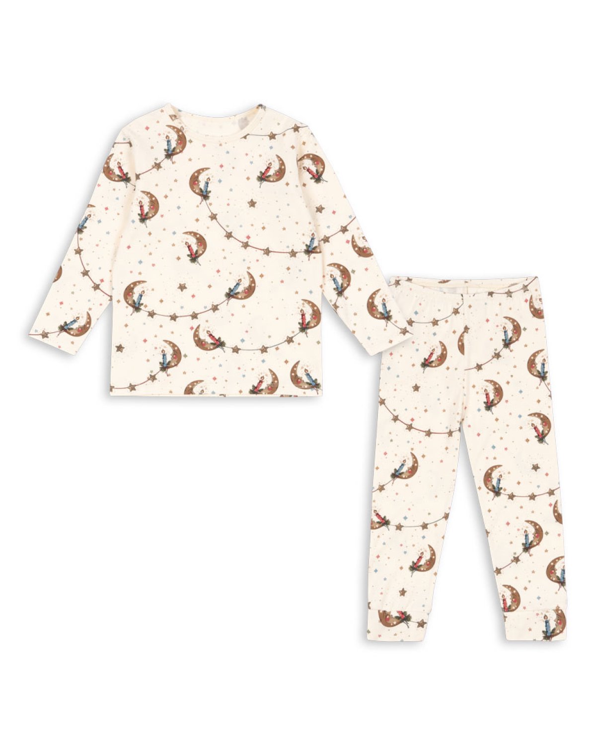 Pysjamas Barn – Trøye og Bukse – Øko Bomull | Julepysj Basic Blouse/Pants Set