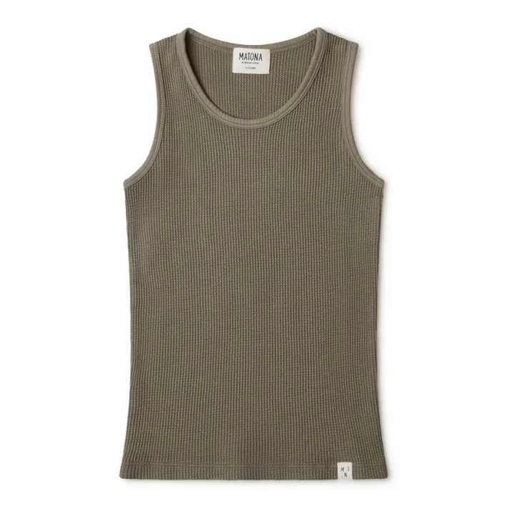 Matona Débardeur Coton Bio Gaufré | Vert olive