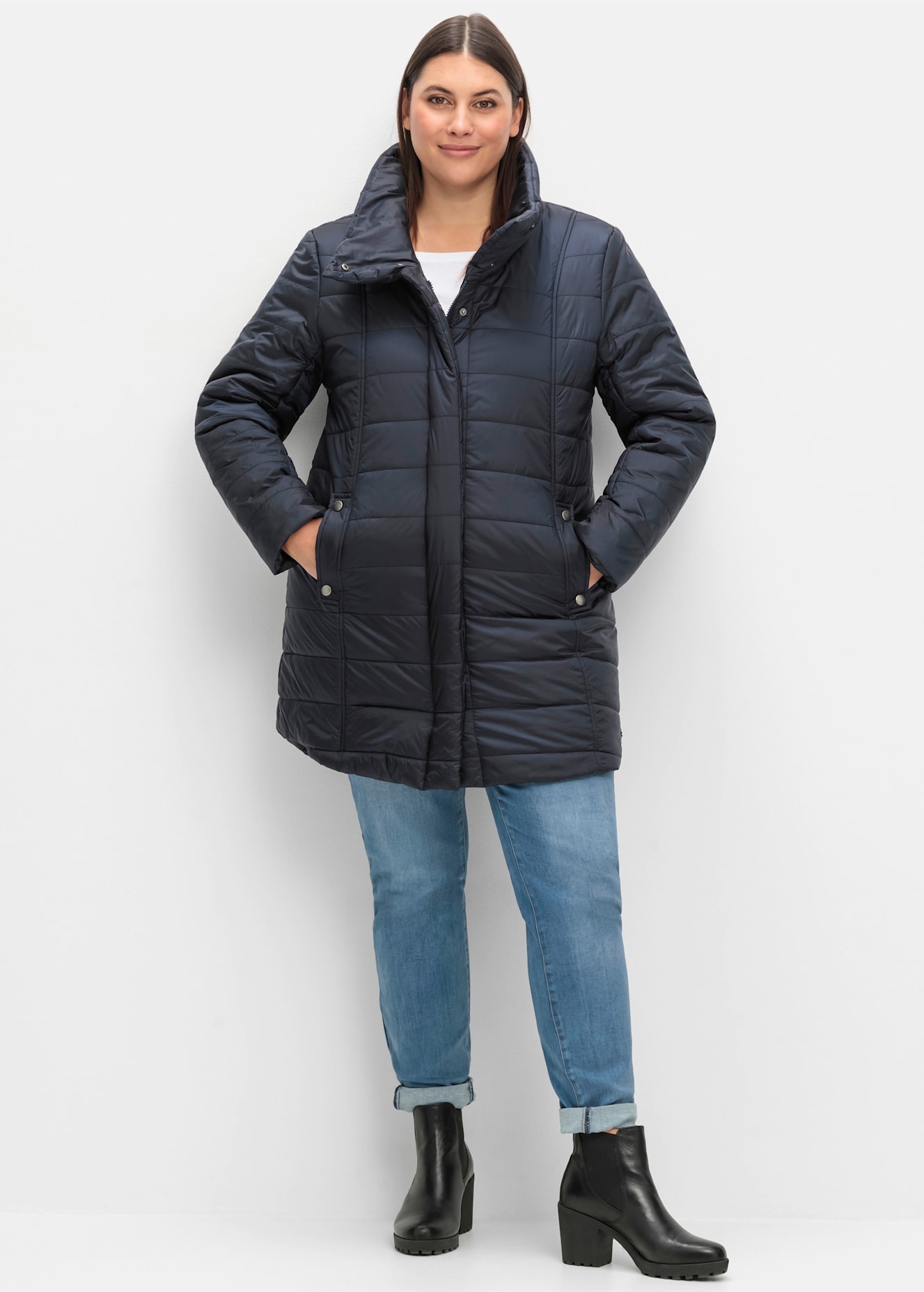 Sheego Steppjacke ohne Kapuze