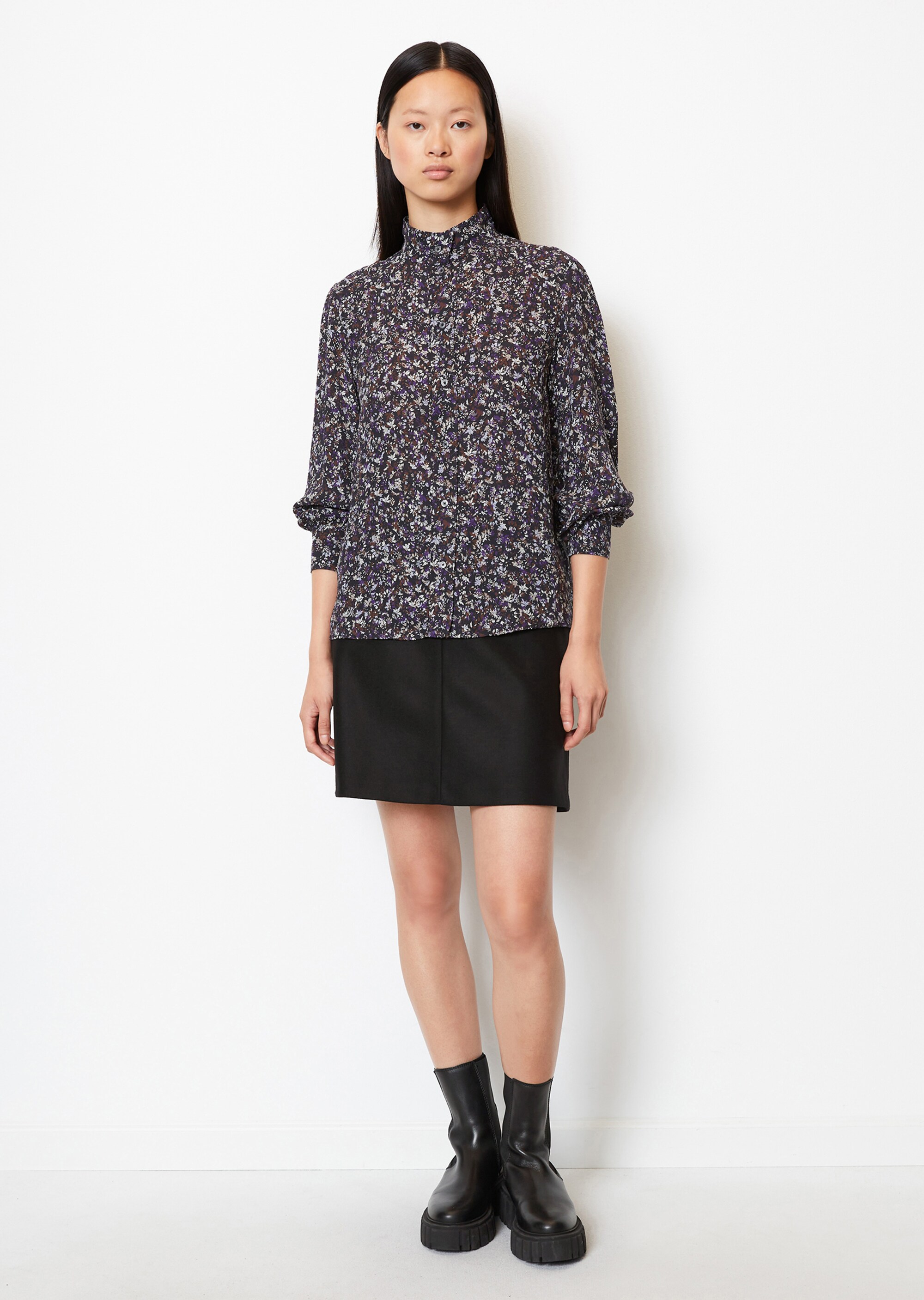 Allover-Print-Bluseaus Cupro-Viskose-Mix